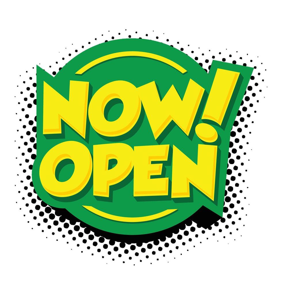 Now open notice door sign vector