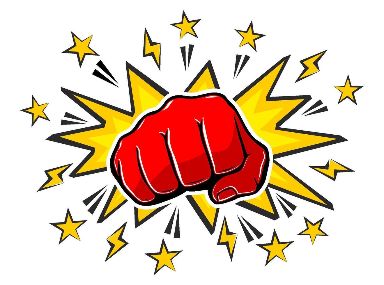 hit fist in comic style vector