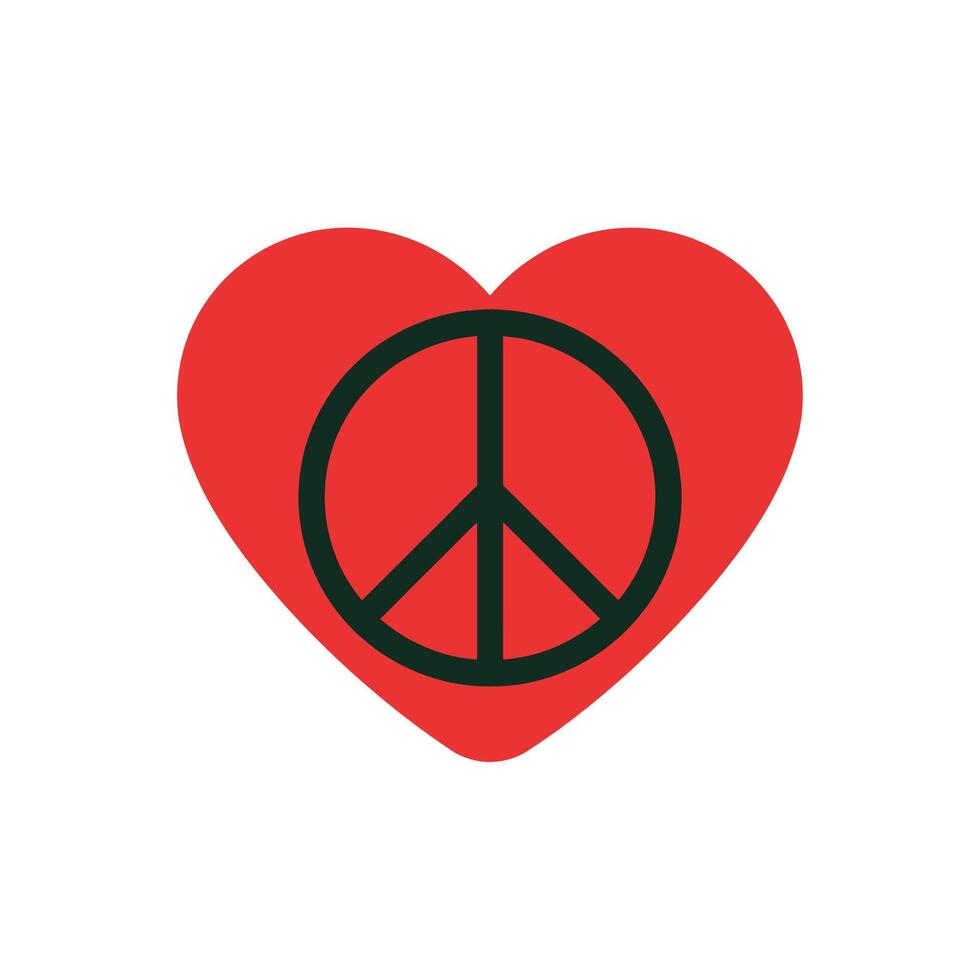 A peace sign in a heart shape vector