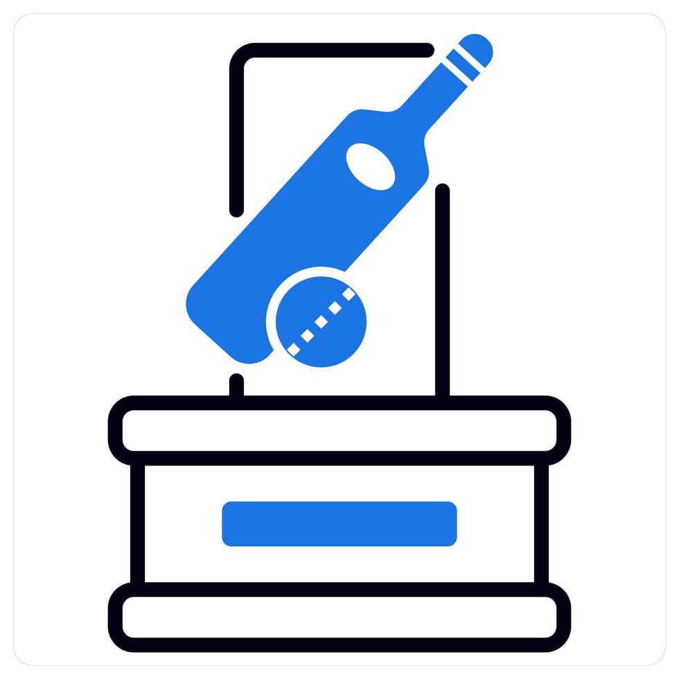 Cricket Trophy icon in blue color vector