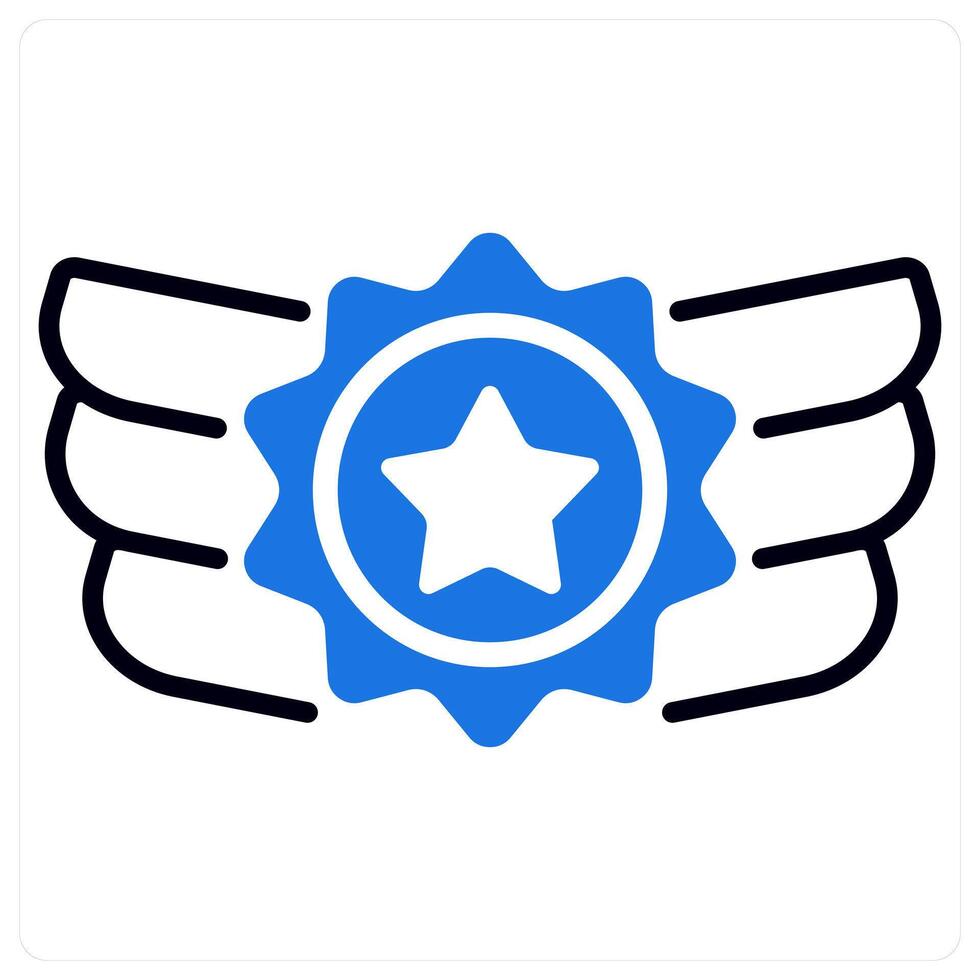 Badge and progress icon in blue color vector