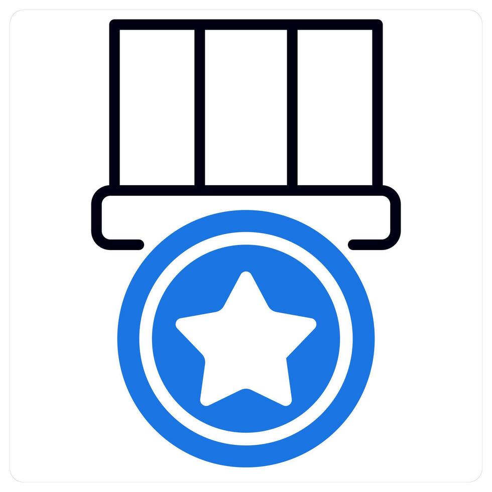 Badge and excellence icon in blue color vector