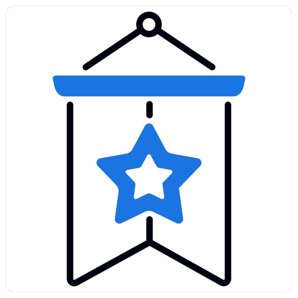 Flag icon and symbol in blue color vector