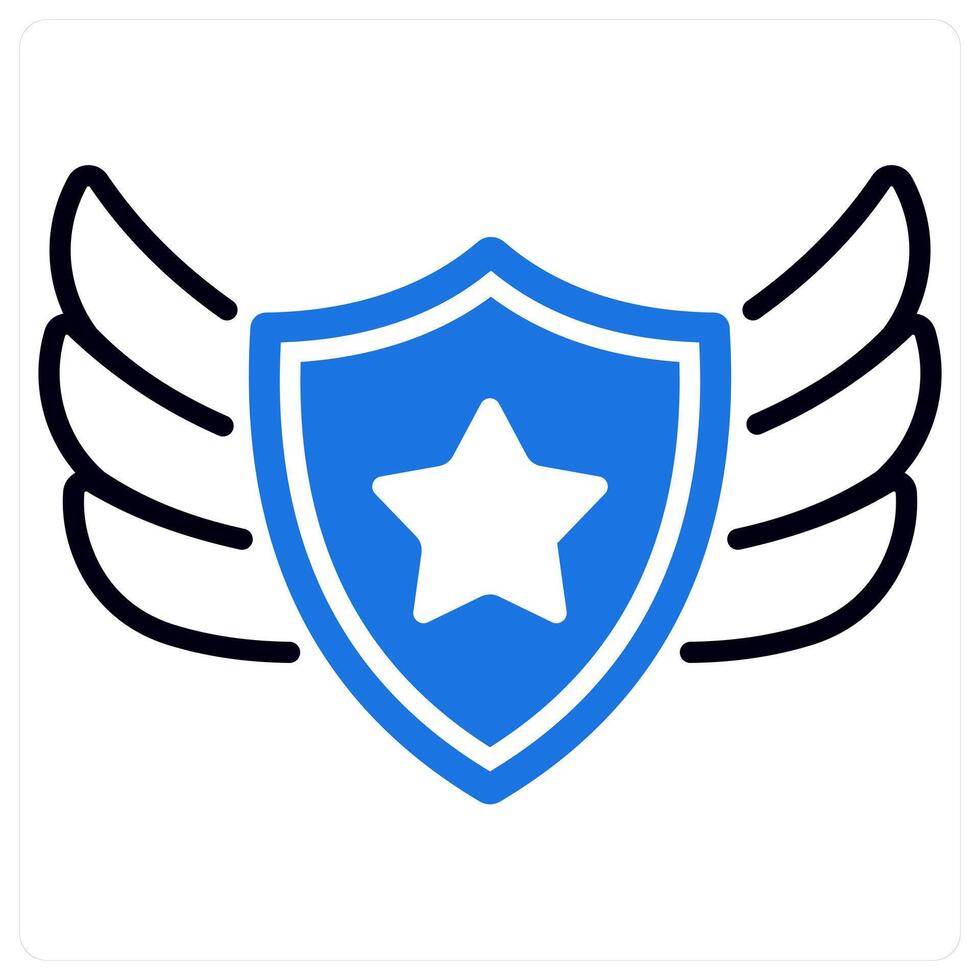 Shield icon in blue color vector