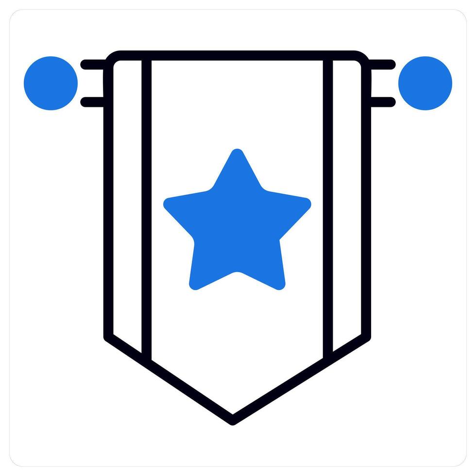Flag icon in blue color vector