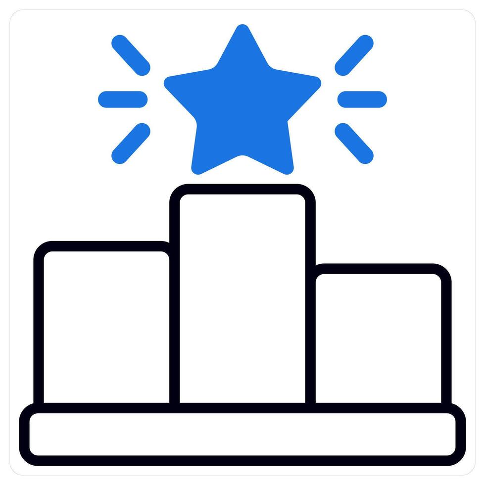 Podium icon in blue color vector