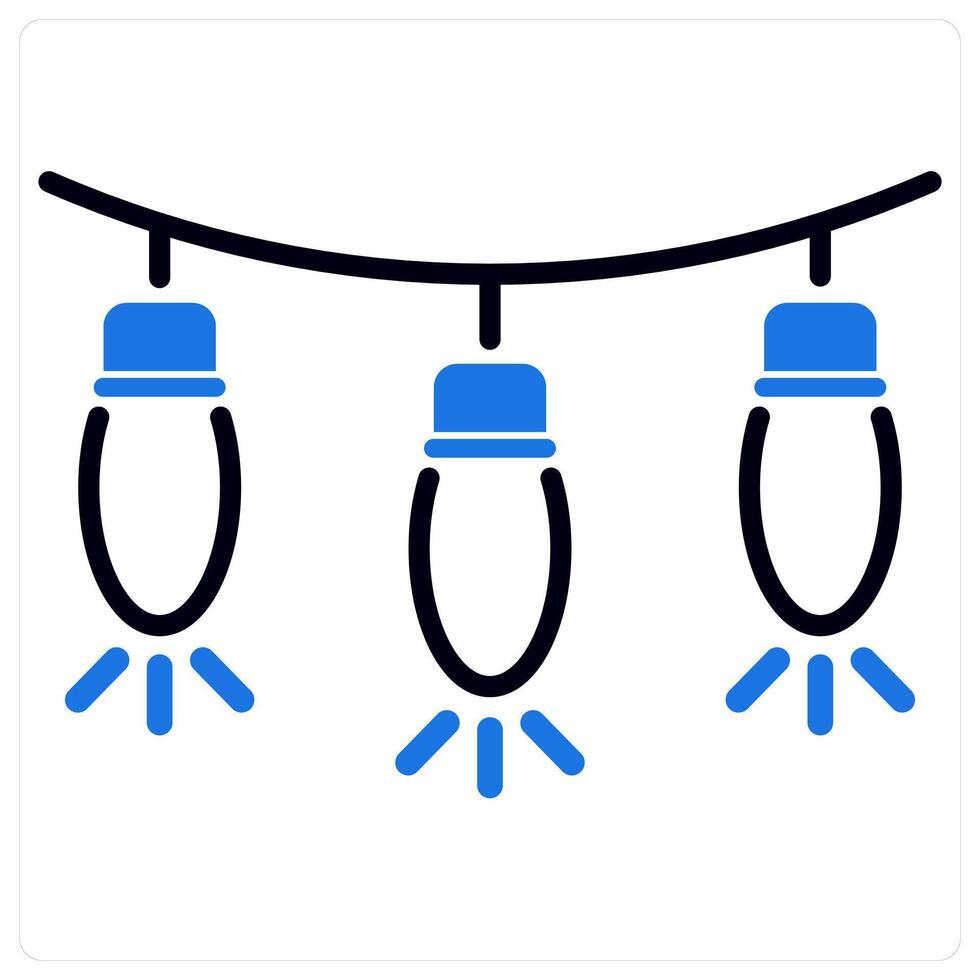 Fairy Lights icon in blue color vector