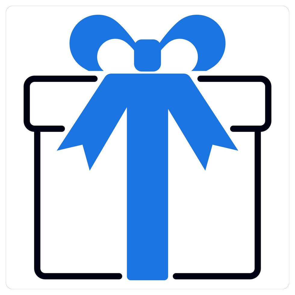 Christmas Gift icon in blue color vector