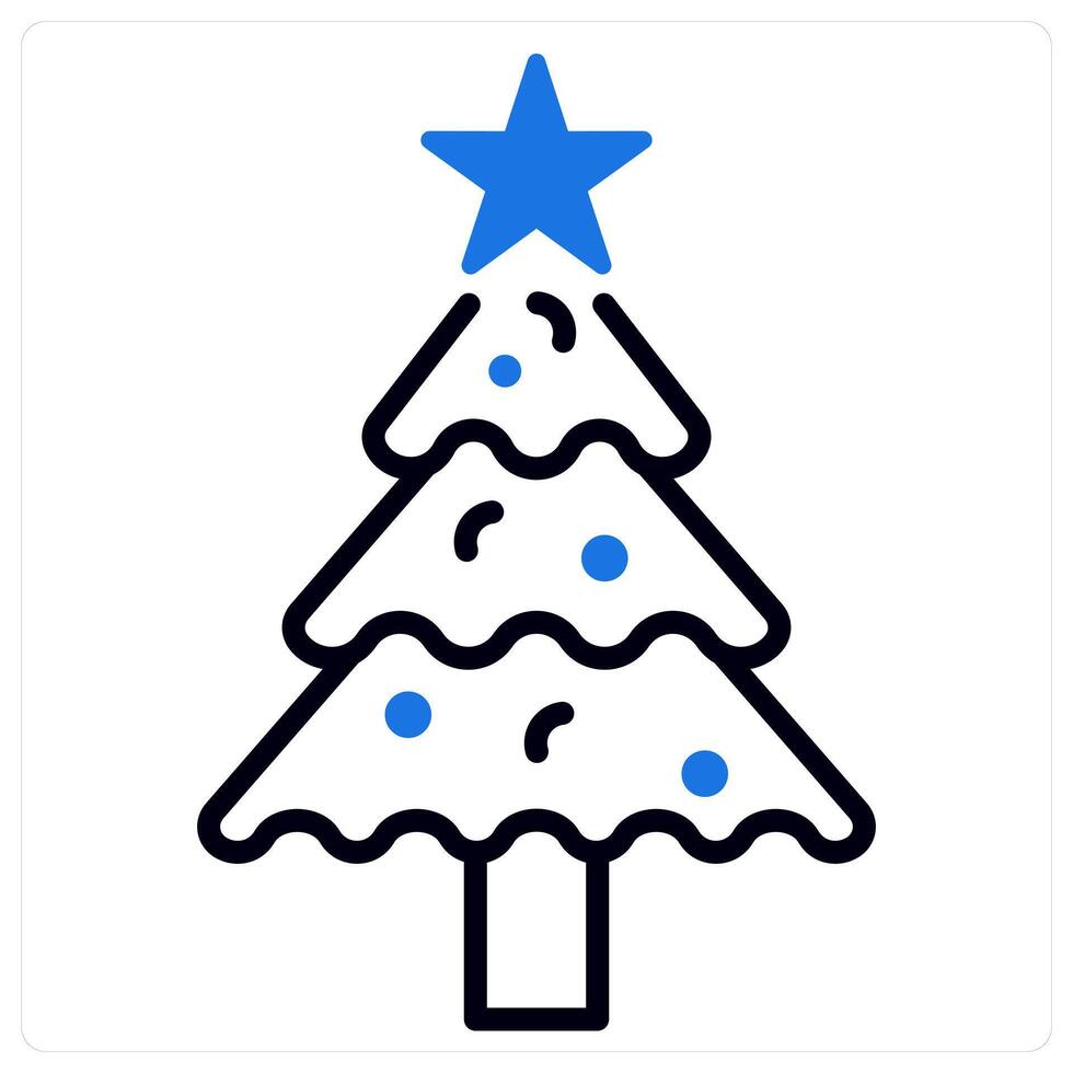 Christmas Tree icon in blue color vector