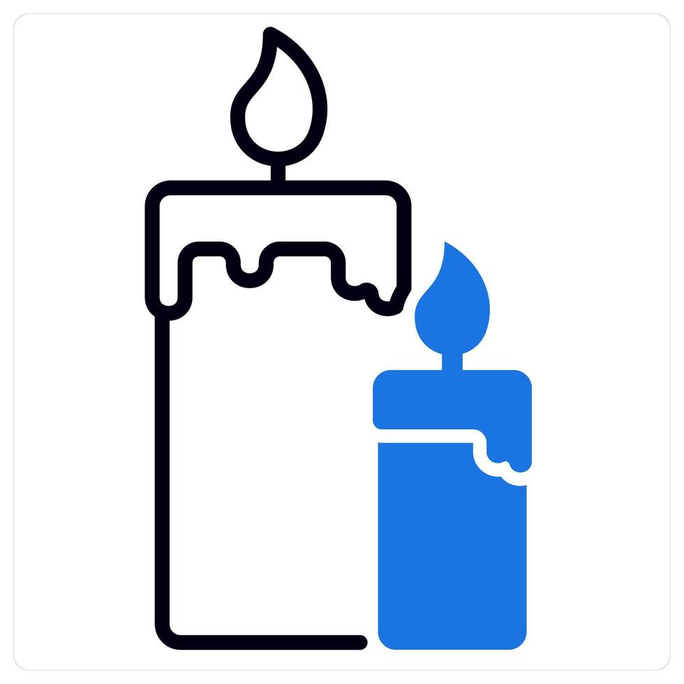 Christmas Candle icon in blue color vector