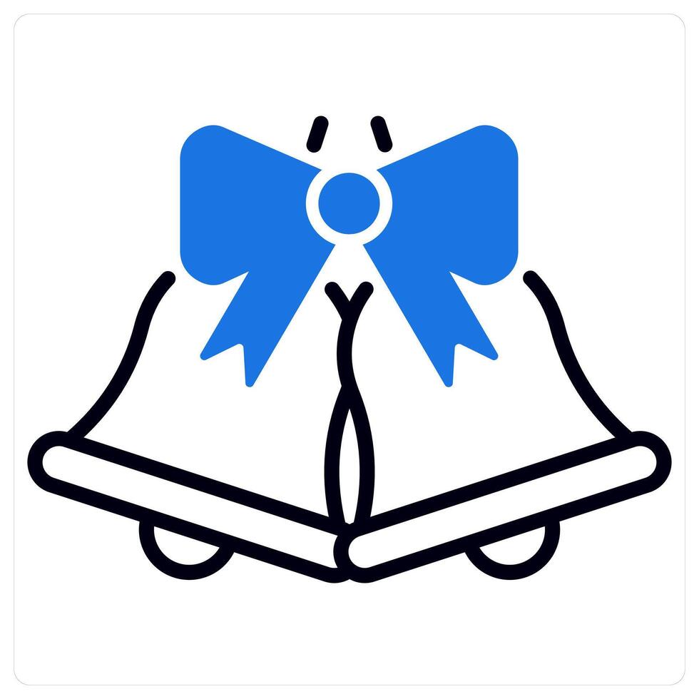 Christmas Bell icon in blue color vector