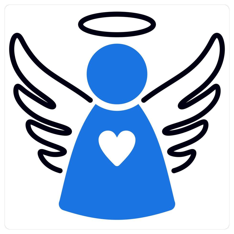 Angel icon in blue color vector