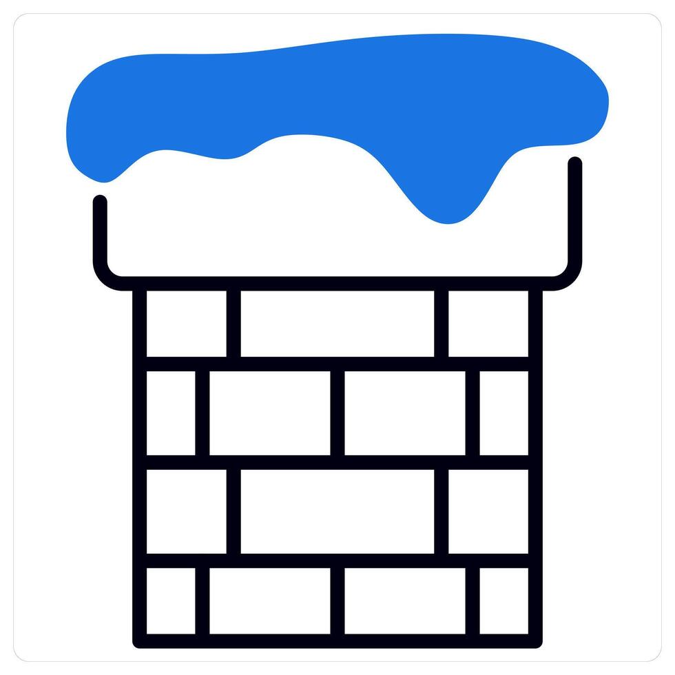 Snow Chimney icon in blue color vector