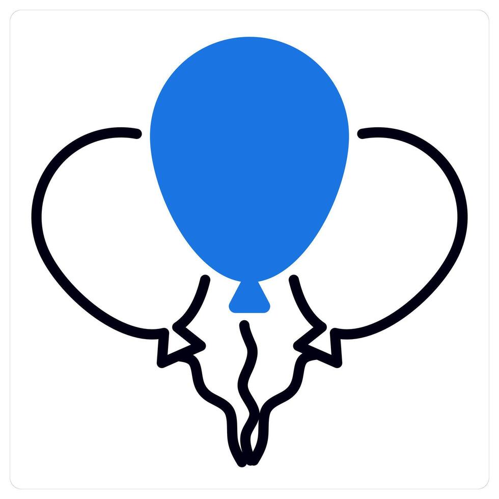 Balloon icon in blue color vector