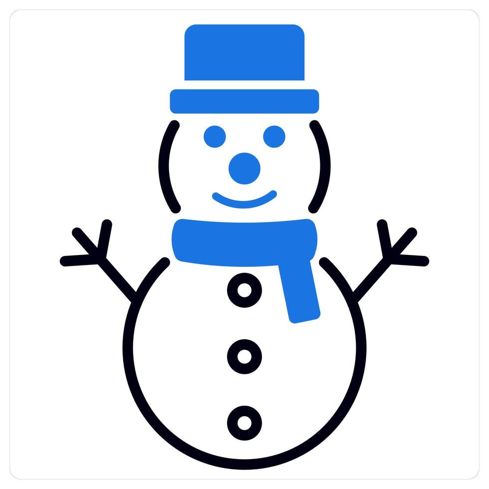 Snowman icon in blue color vector