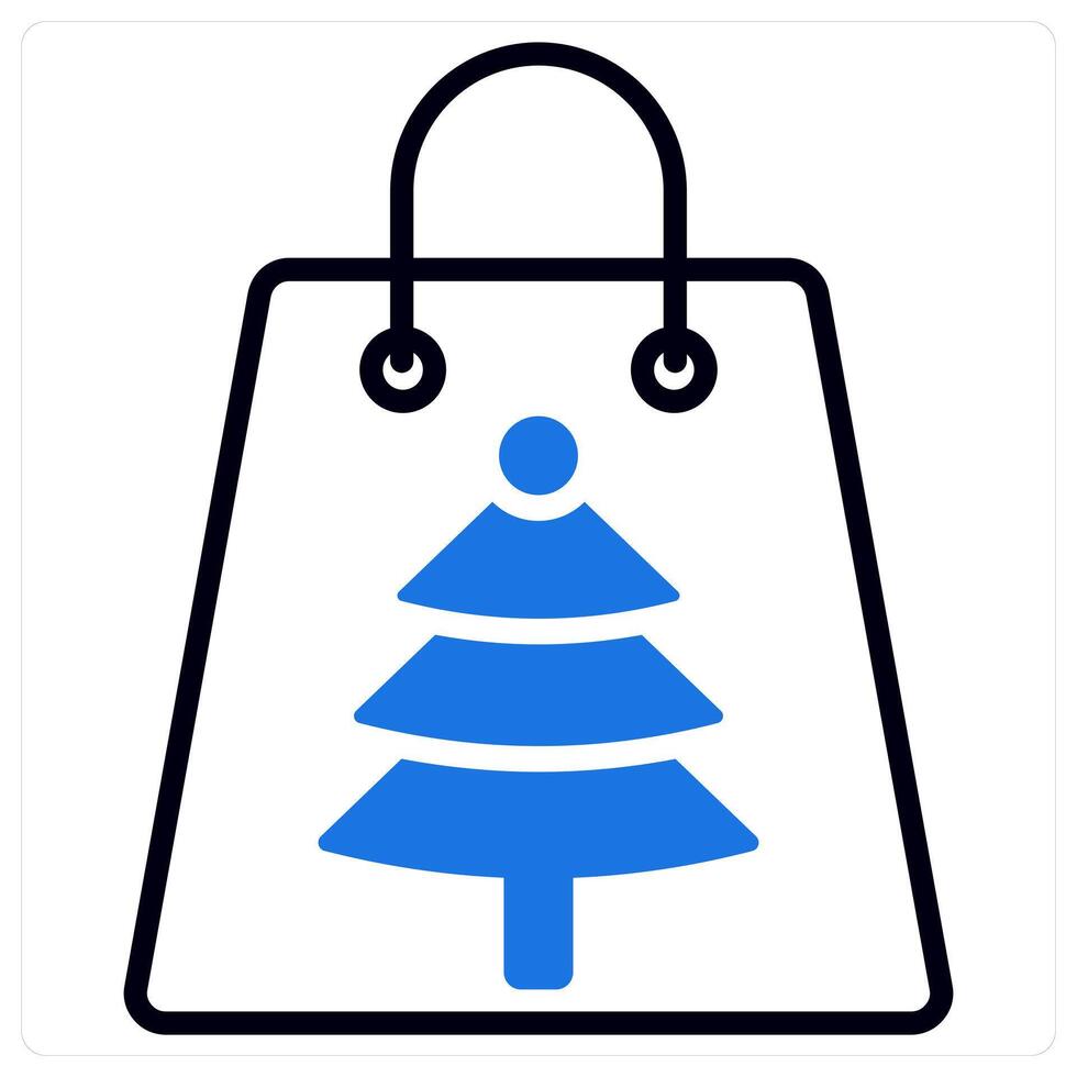 Christmas Shopping icon in blue color vector