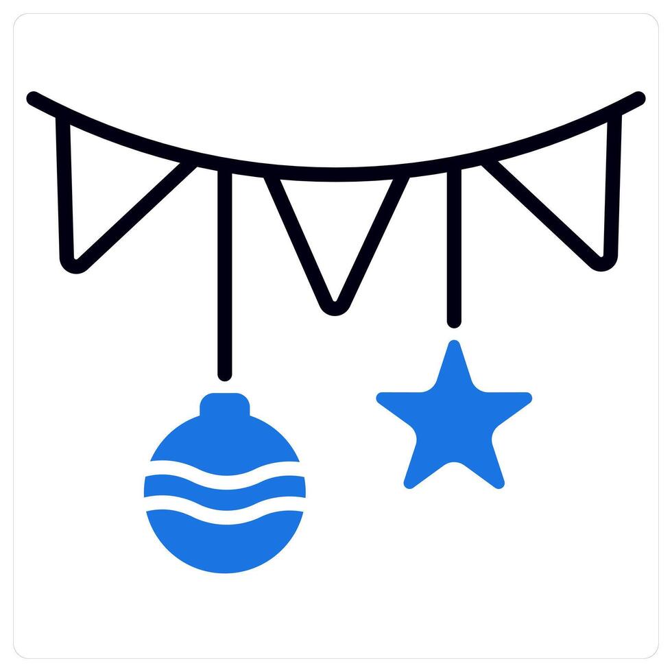 Garland icon in blue color vector