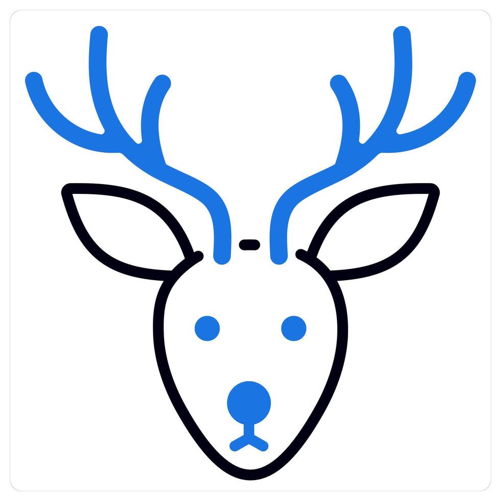 Reindeer icon in blue color vector