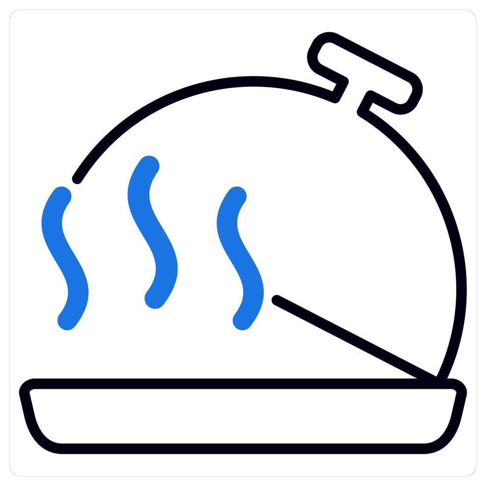 Dish icon in blue color vector