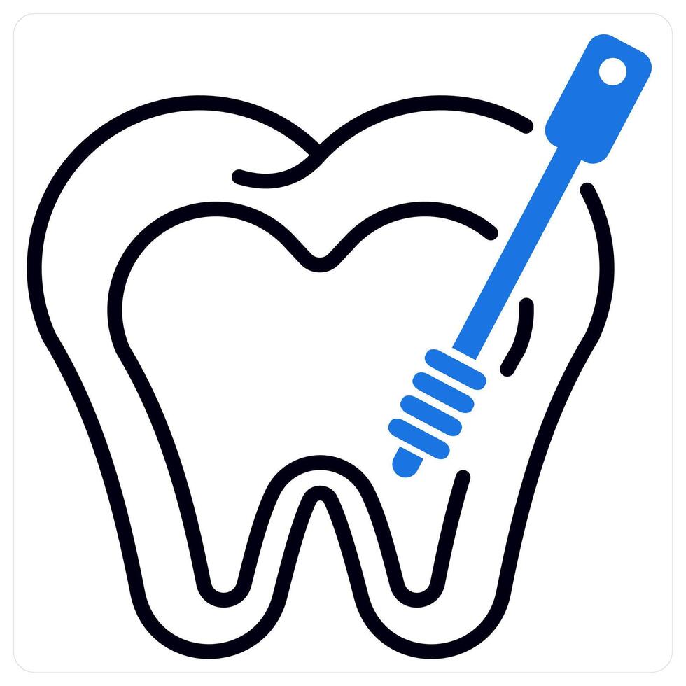 Root Canal icon in blue color vector