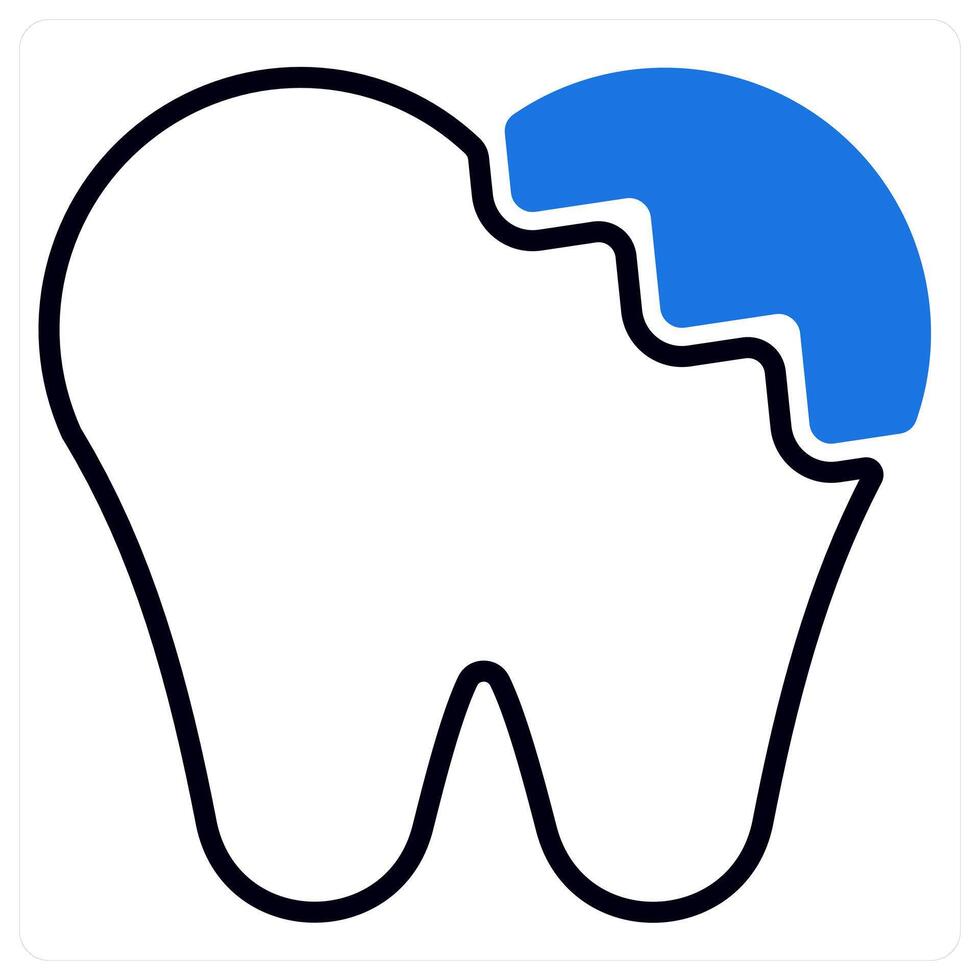 Broken Tooth icon in blue color vector