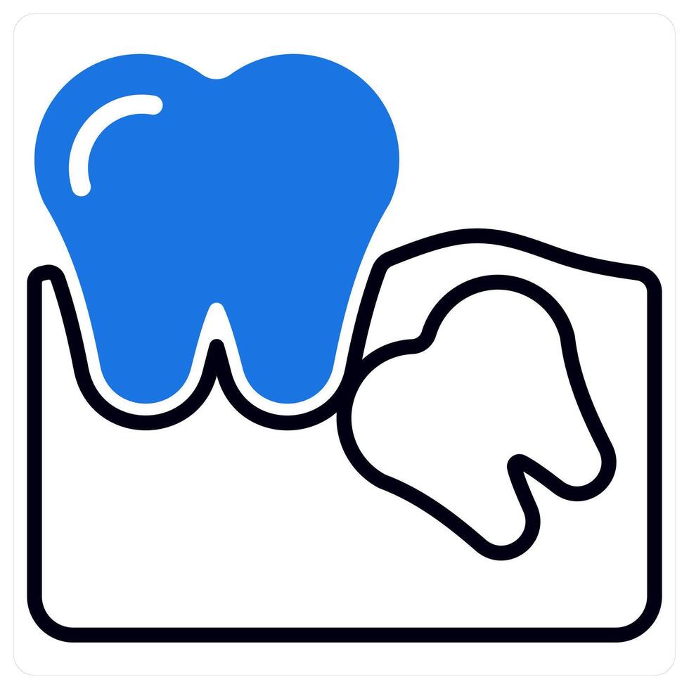 Wisdom Tooth icon in blue color vector