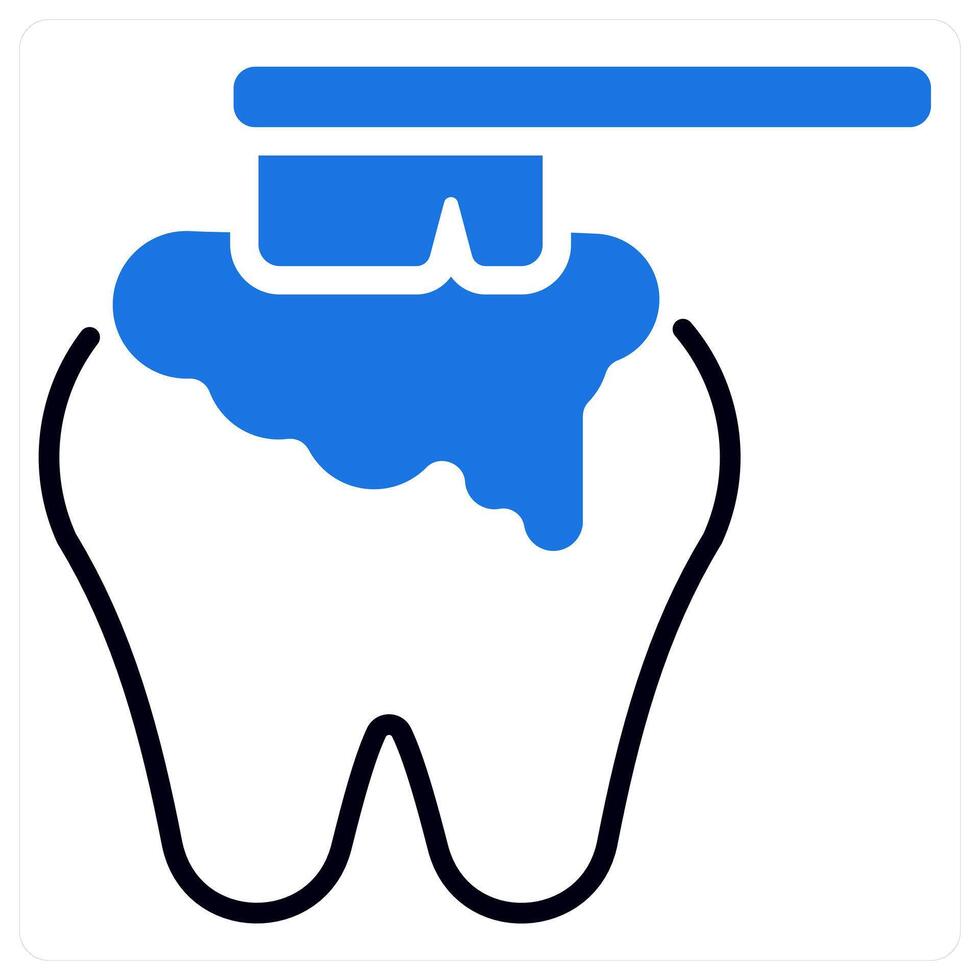 Brushing icon in blue color vector
