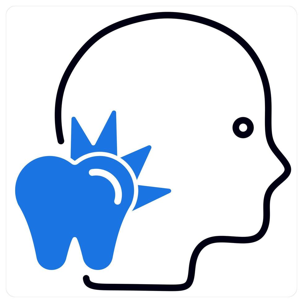 Toothache icon in blue color vector