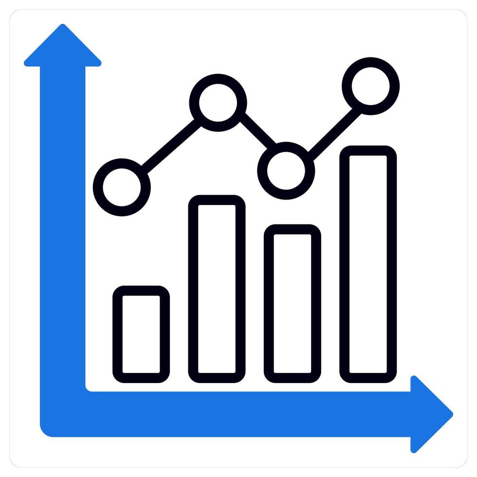 Statistics icon in blue color vector