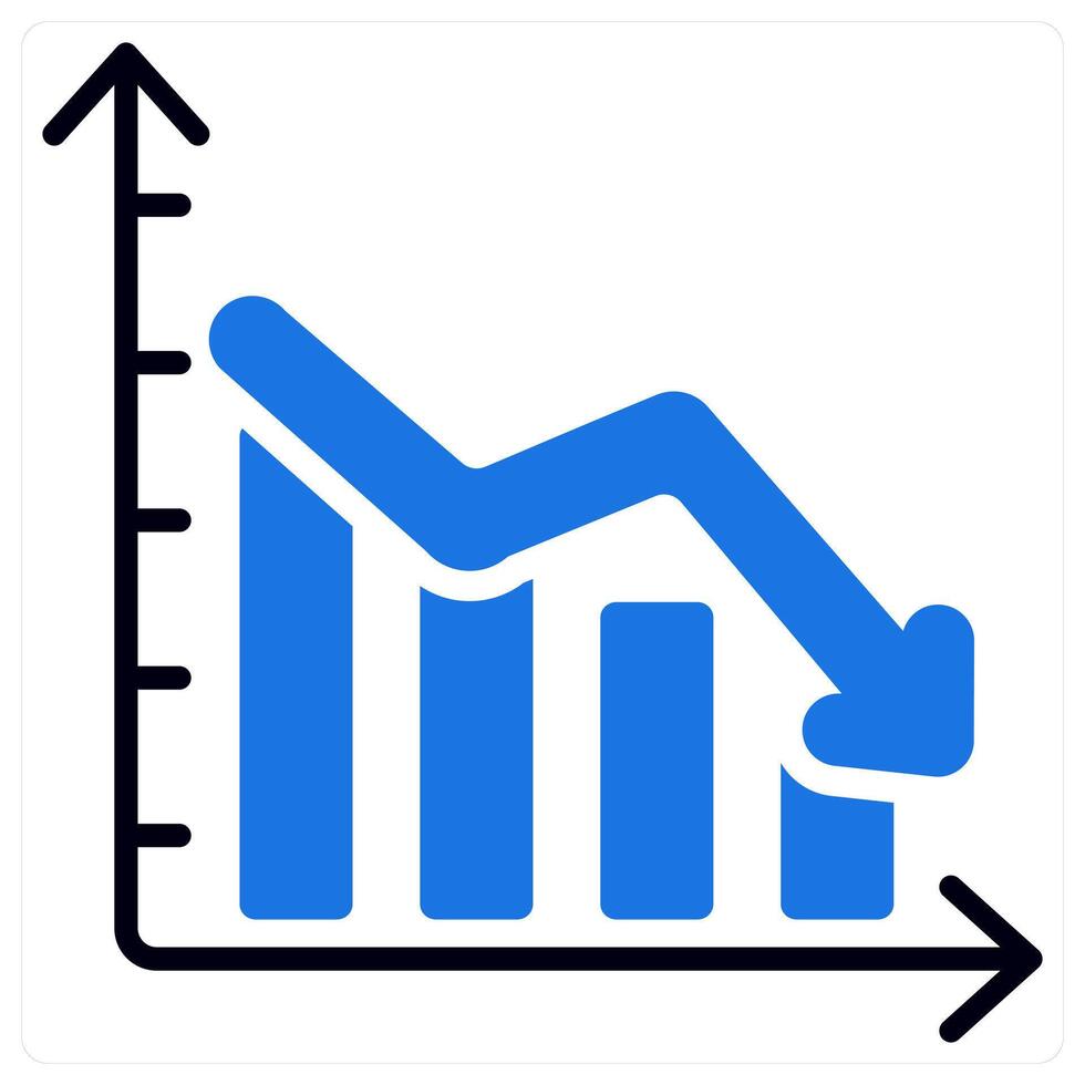 Loss and failure icon in blue color vector