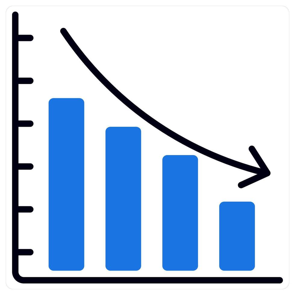 Loss icon in blue color vector