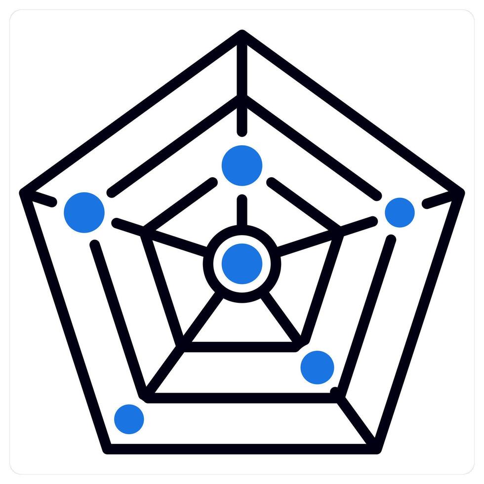Diagram and graph icon in blue color vector