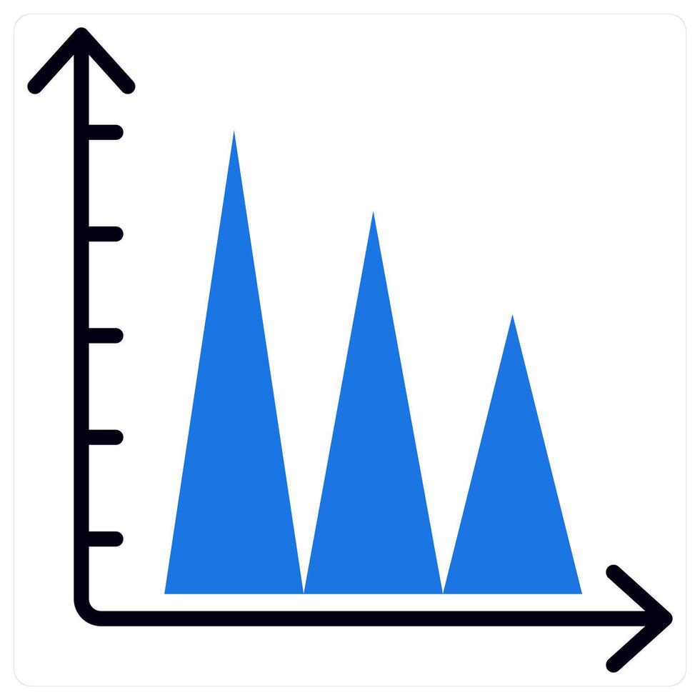 Graph icon in blue color vector