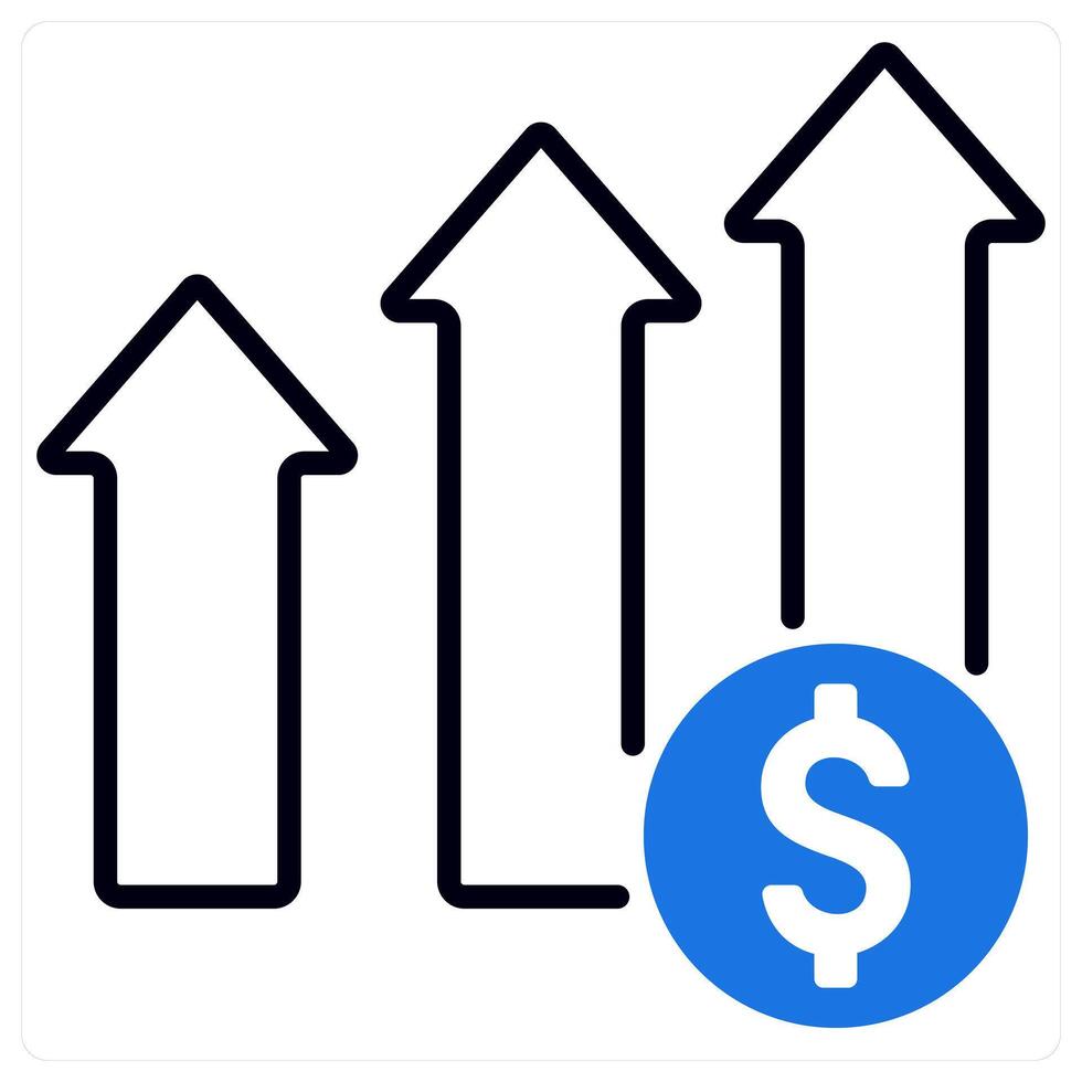 Profit Growth icon in blue color vector