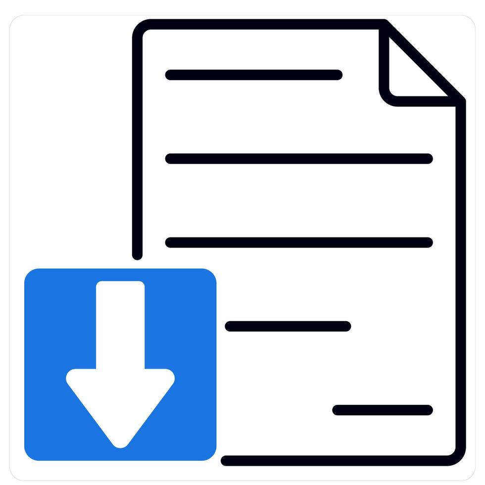Download File icon in blue color vector
