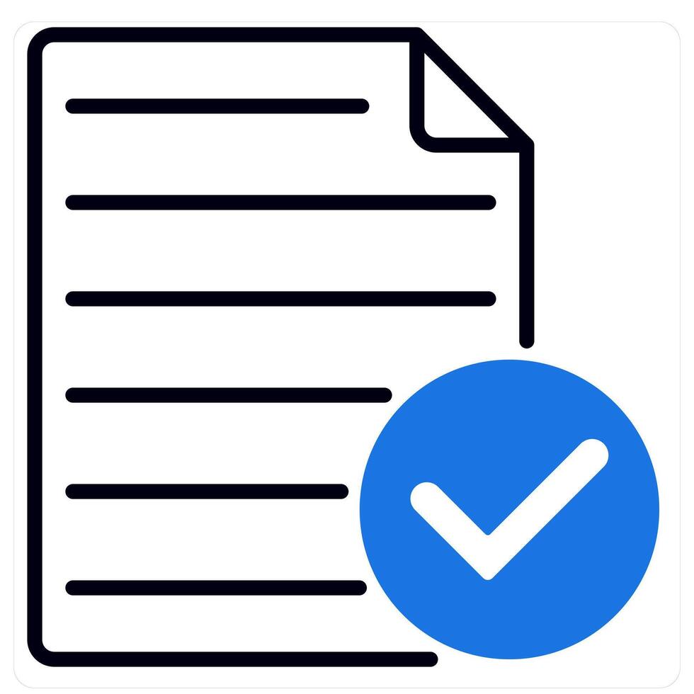 Accept File icon in blue color vector