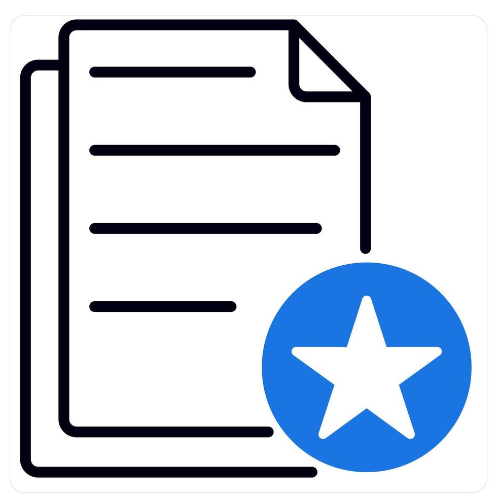 Favorite File icon in blue color vector