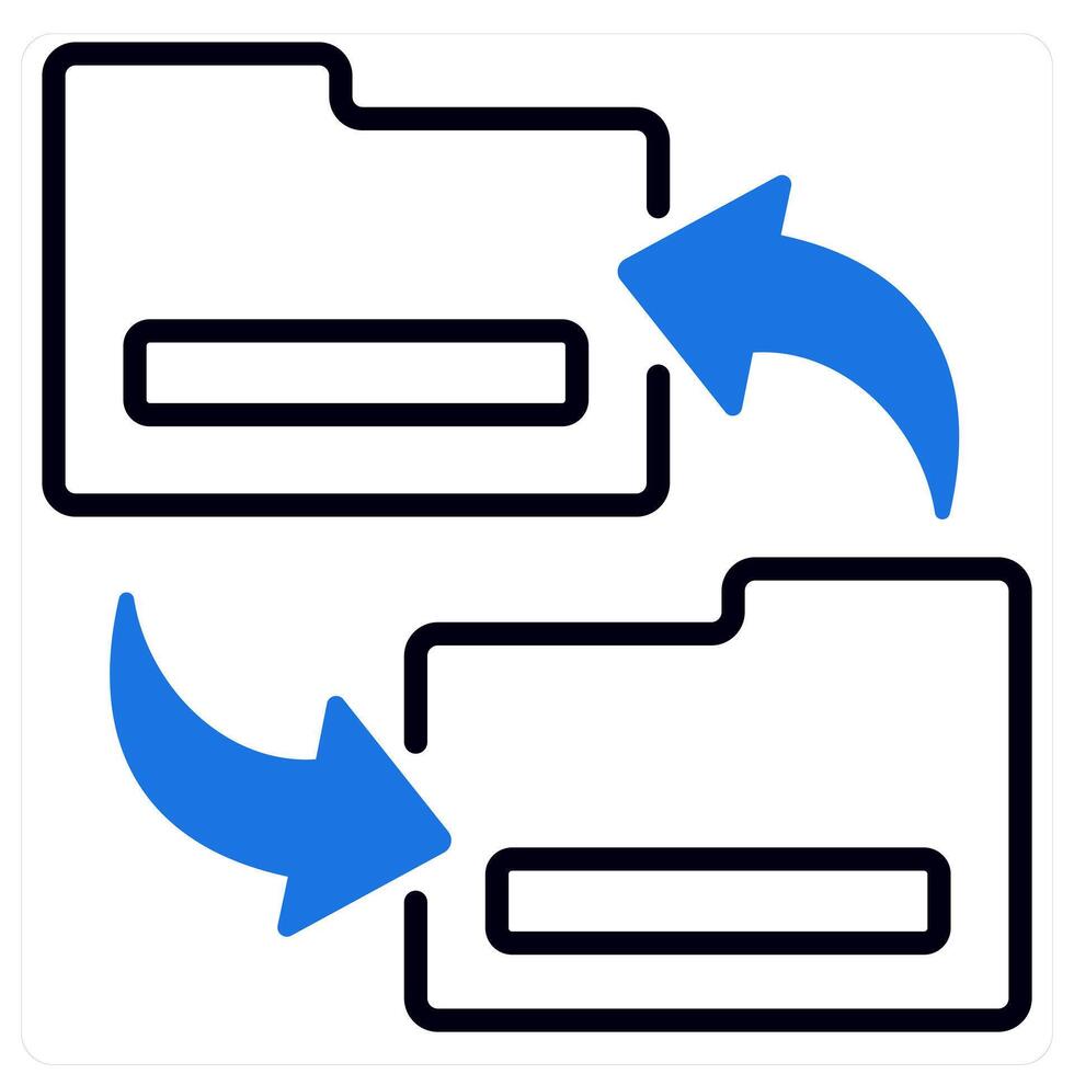 Exchange Files icon in blue color vector