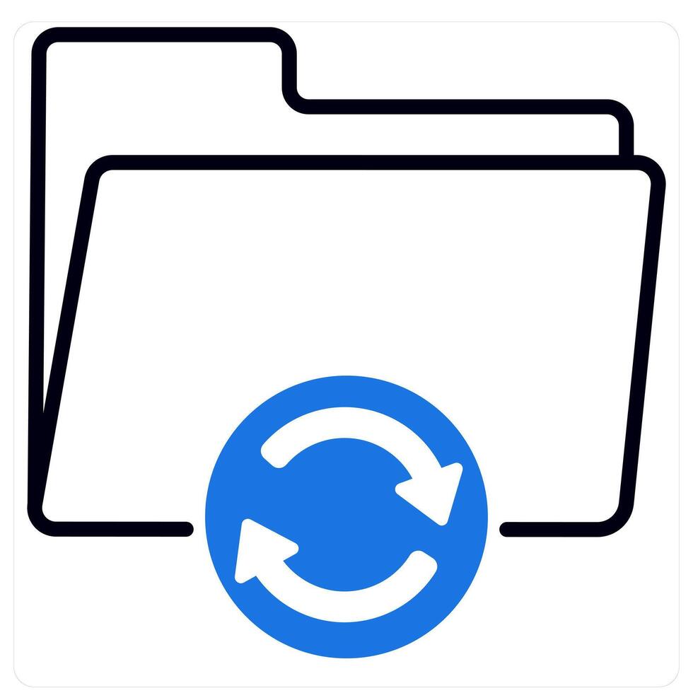 Sync File icon in blue color vector