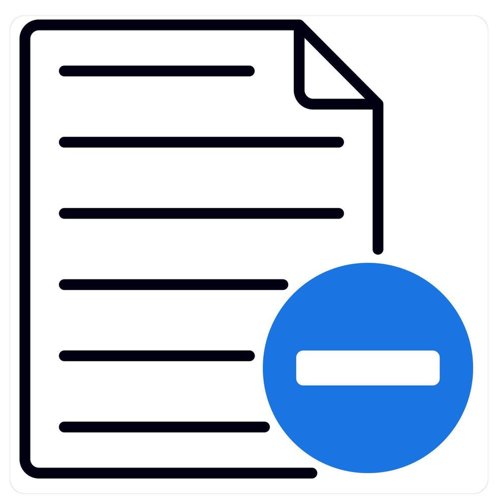 Remove File icon in blue color vector