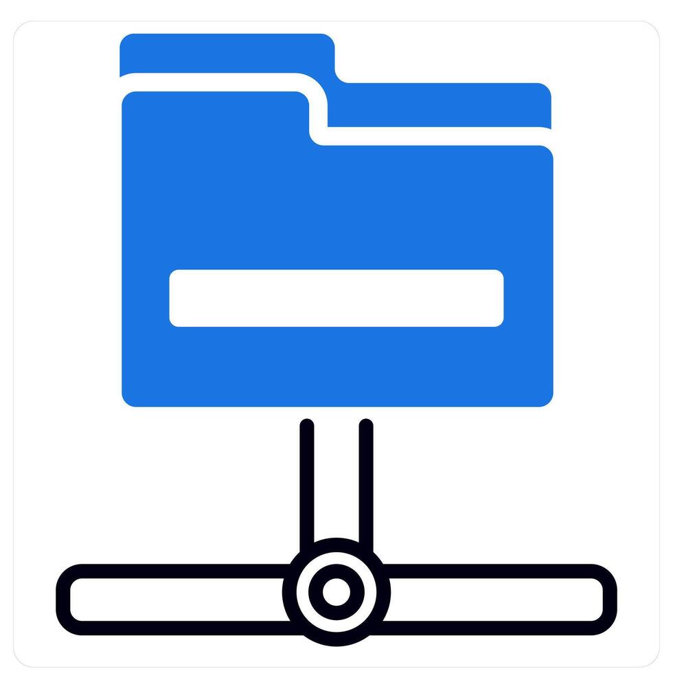 Network Folder icon in blue color vector