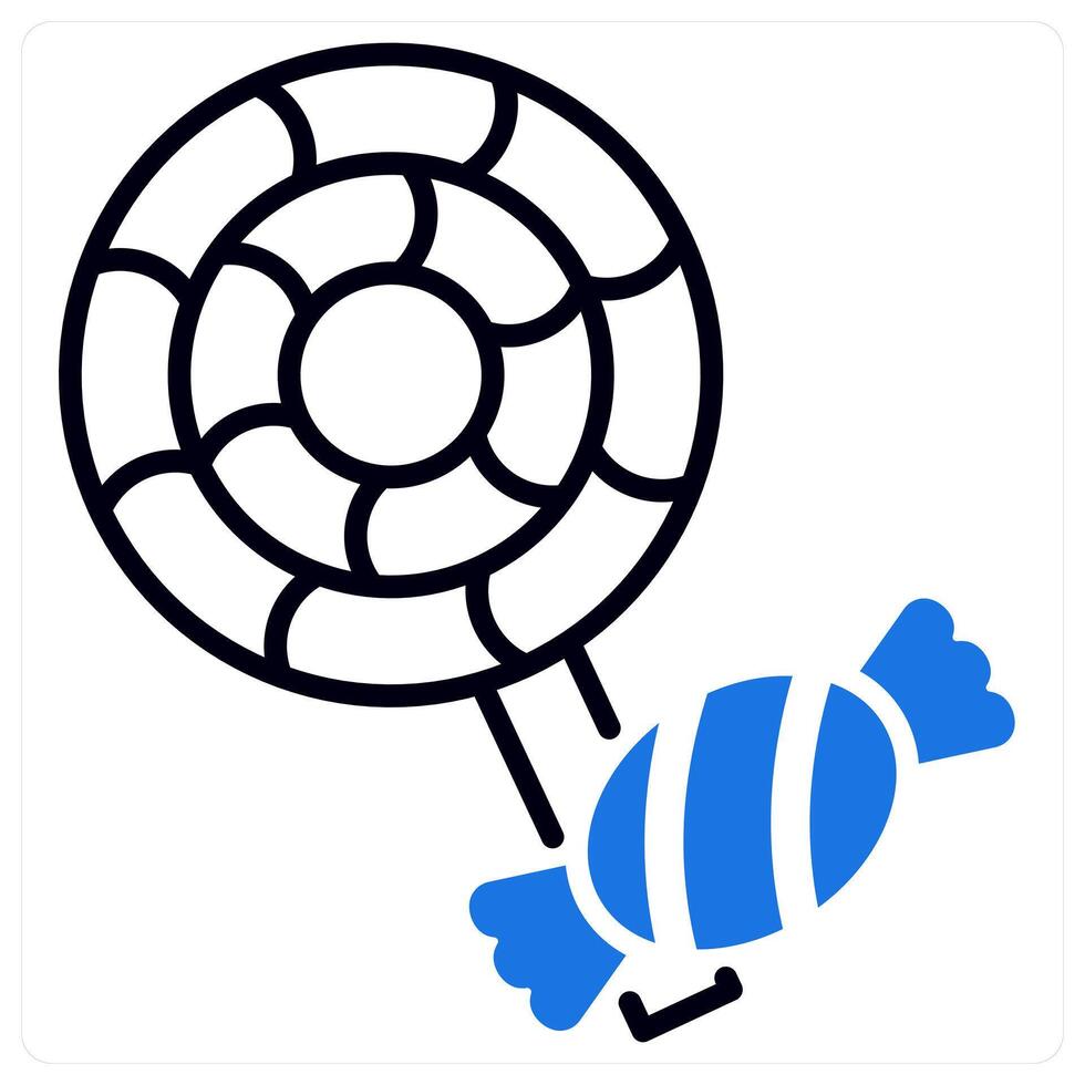 Candy and chocolate icon in blue color vector