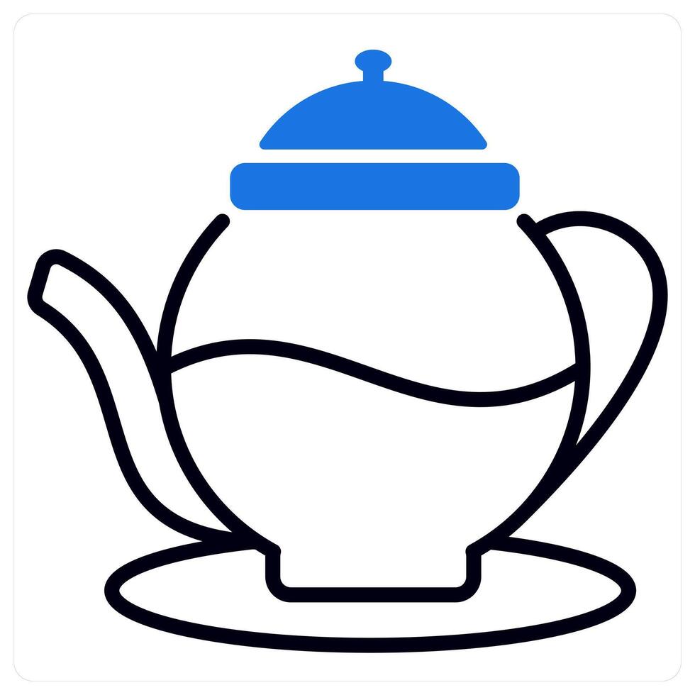Tea icon concept blue color vector