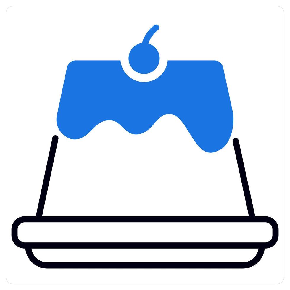 Pudding icon in blue color vector