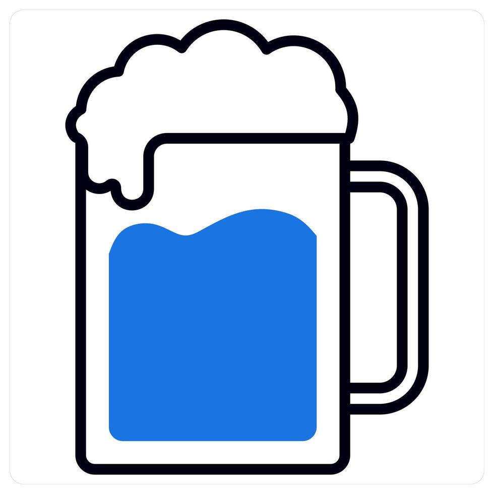 Beer icon in blue color vector