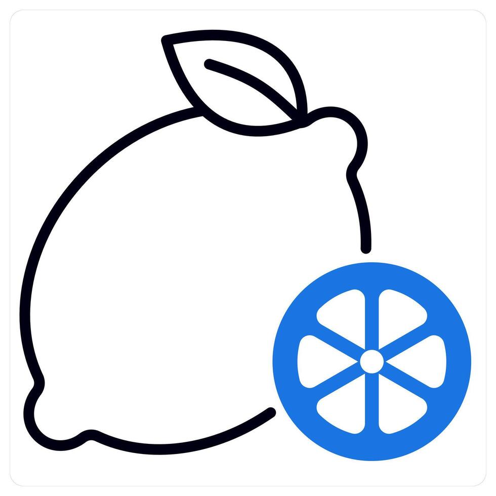 Lemon icon in blue color vector