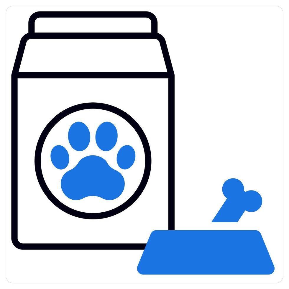 Pet Food icon in blue color vector