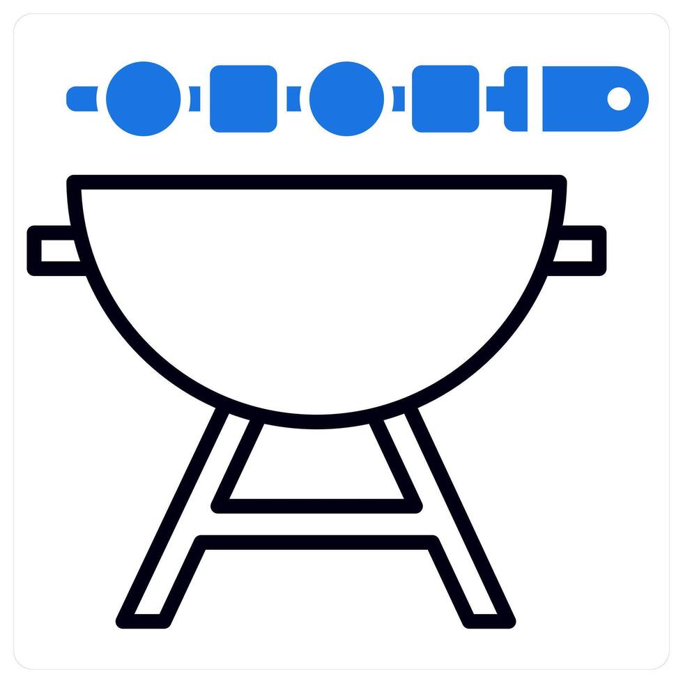 Barbecue icon in blue color vector