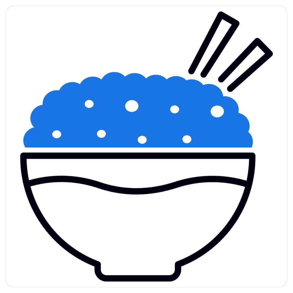 Rice icon in blue color vector