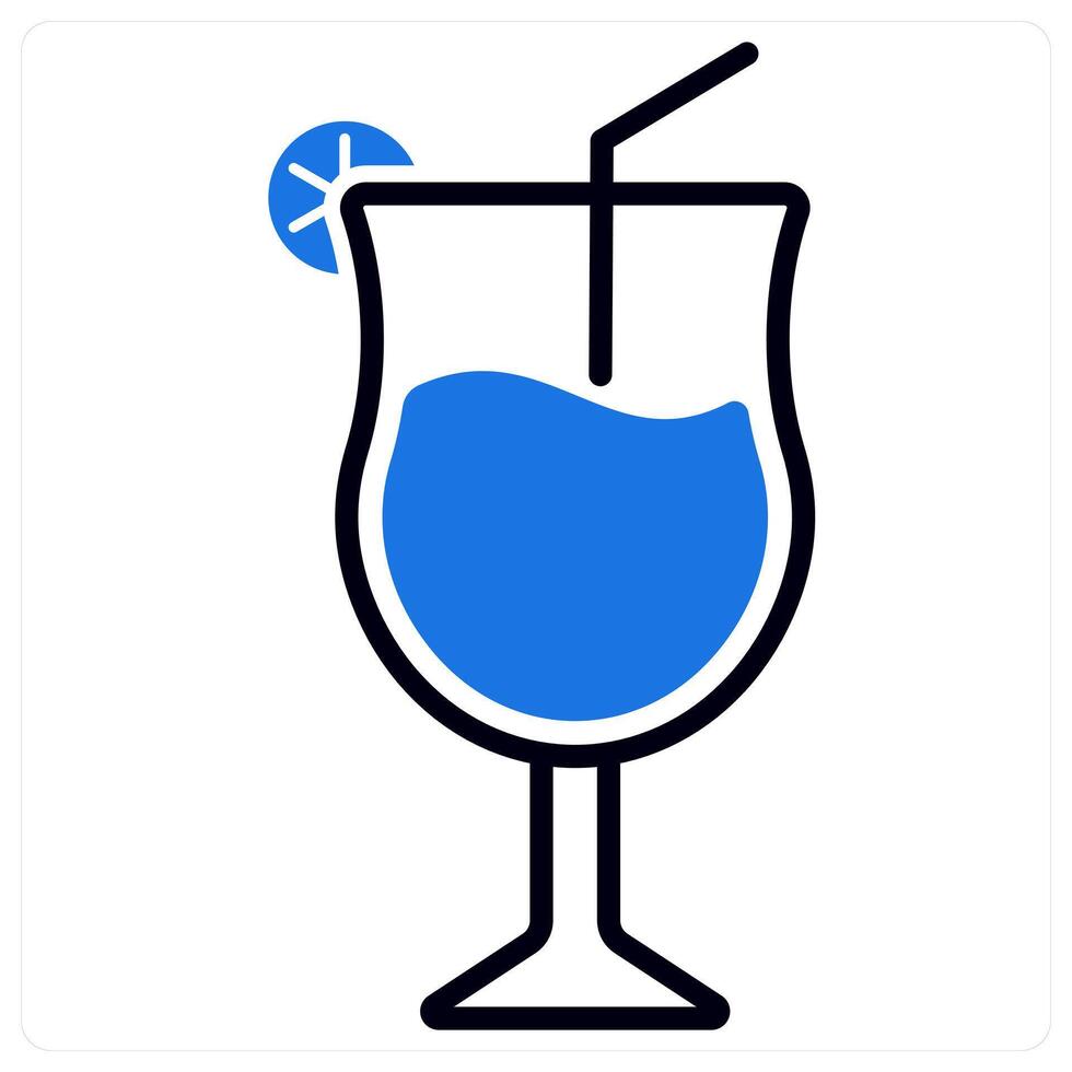 Mocktail icon in blue color vector